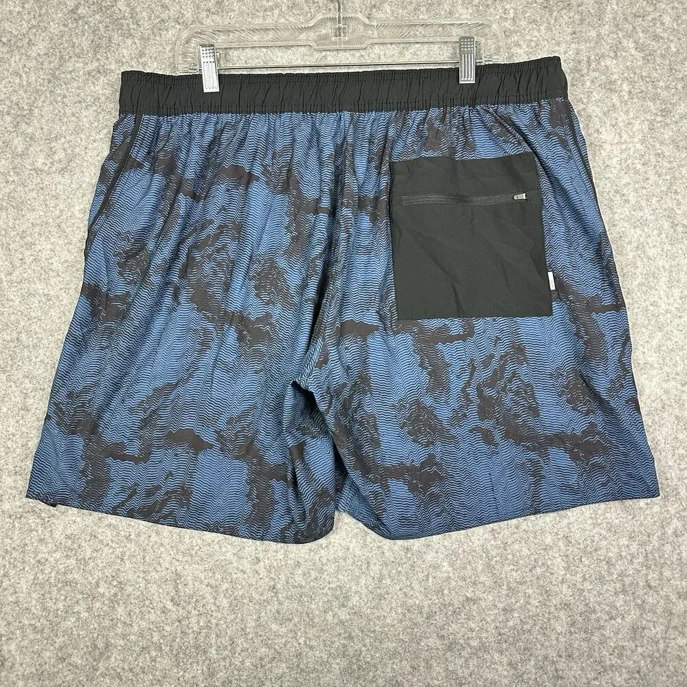 Vuori Trail Shorts Mens XXL Blue Lined Patterned Active Gym Pockets Workout 7